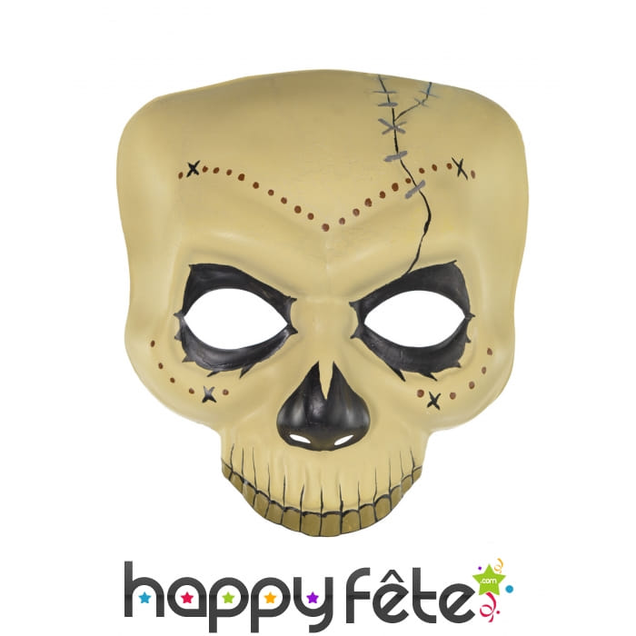 Masque crâne Dia de los muertos haut de visage