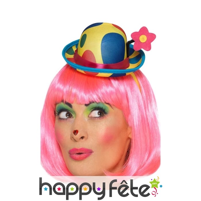 Mini chapeau de clown sur serre tête