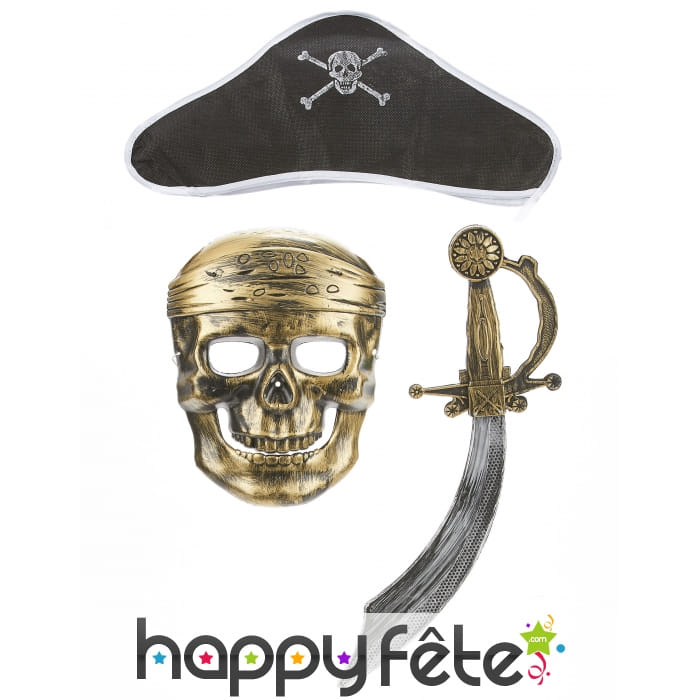 Masque, chapeau et sabre de pirate pour enfant