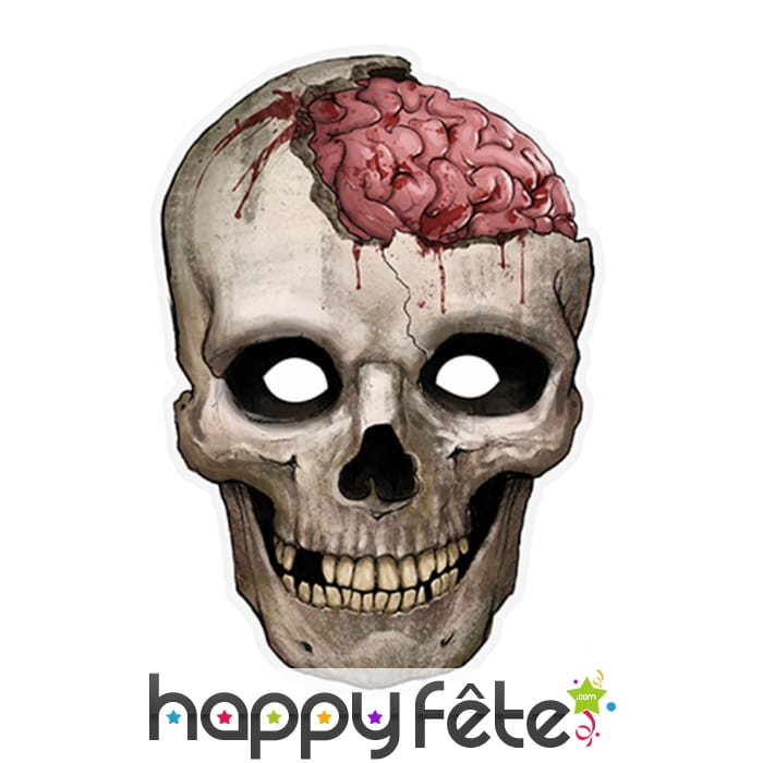 Masque crâne et cerveau en papier