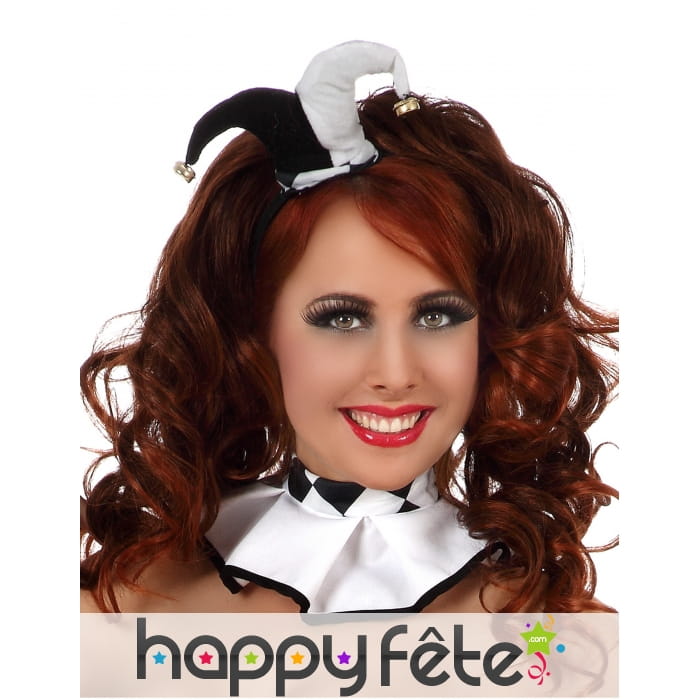 Mini chapeau noir et blanc de fou du roi