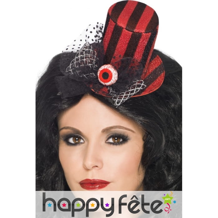 Mini chapeau noir rouge