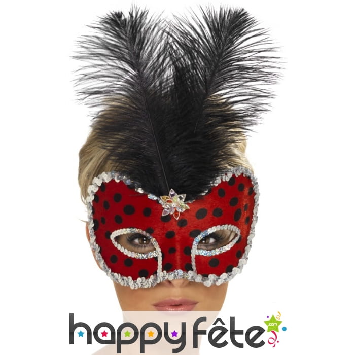 Masque coccinelle plume