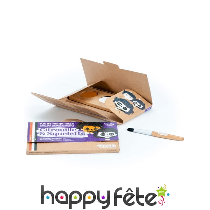 Maquillage citrouille, squelette Bio