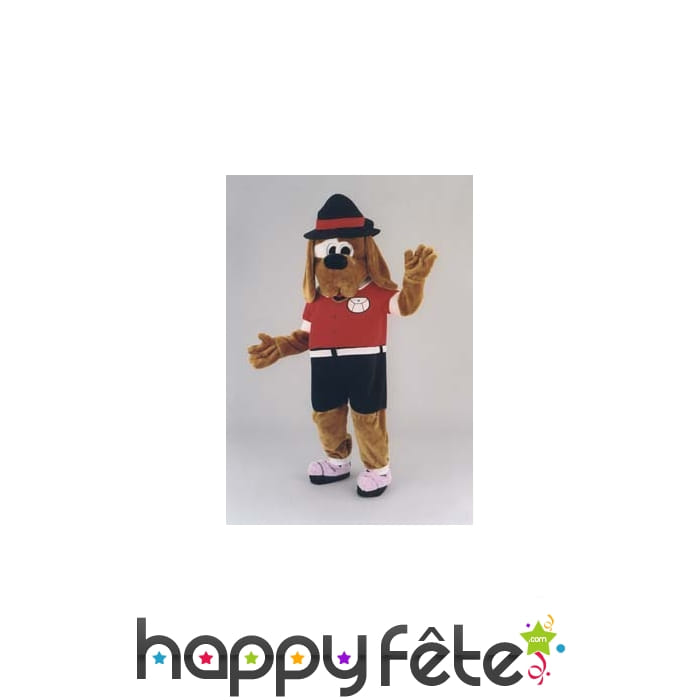 Mascotte chien sportif habillé