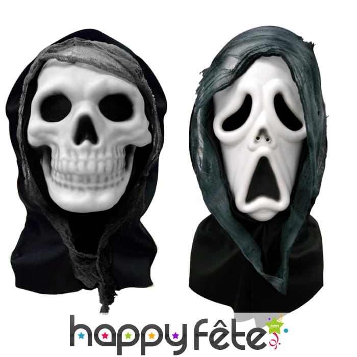 Masque cagoule squelette