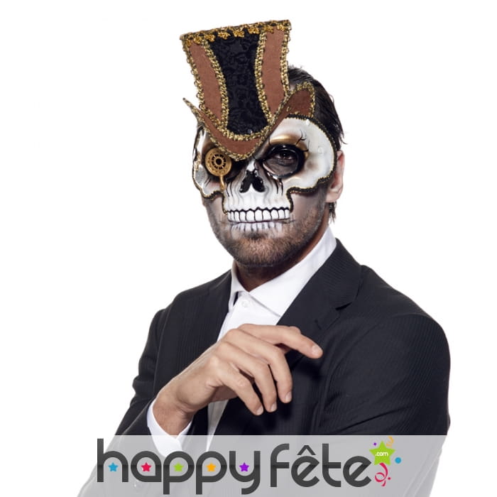 Masque crâne steampunk facial