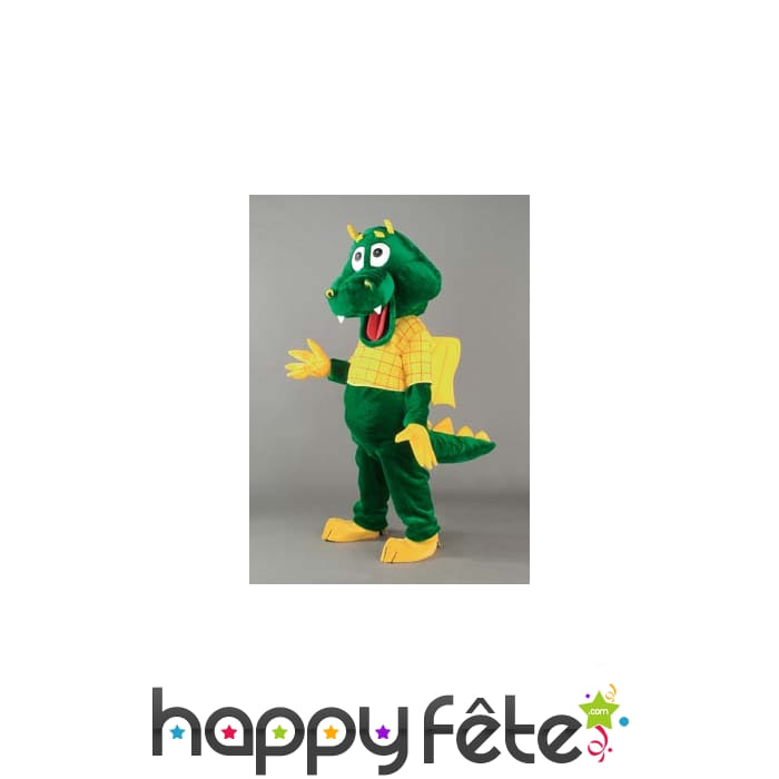 Mascotte crocodile vert et jaune