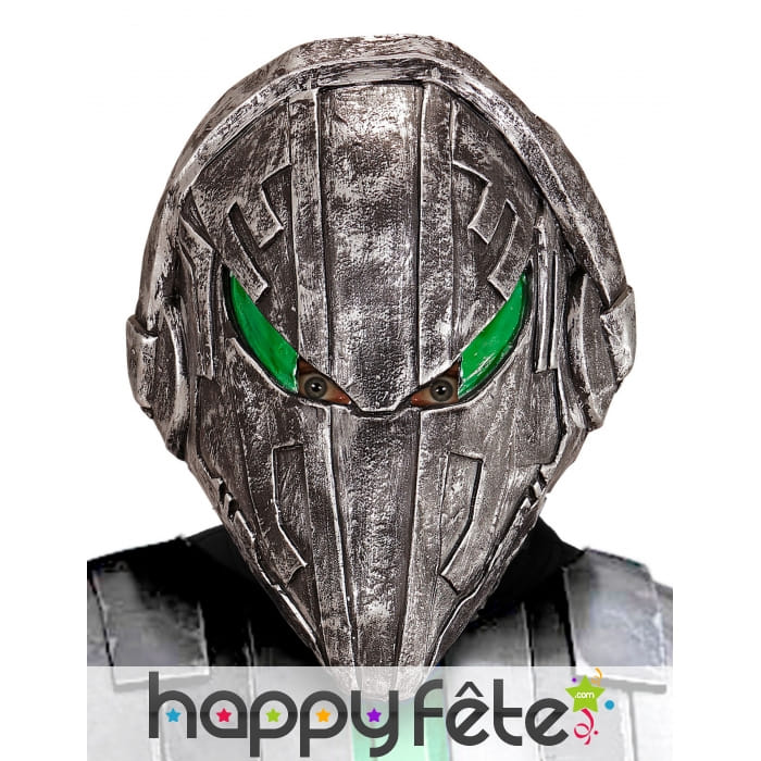 Masque d'alien robot aux yeux verts, intégral