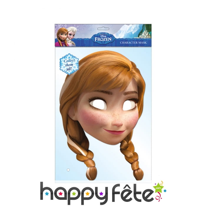 Masque de Anna reine des neige, en carton