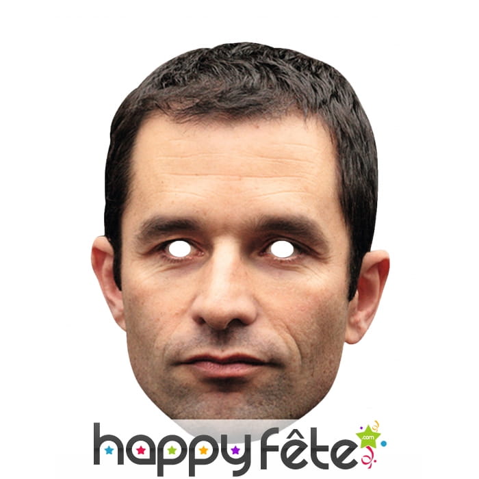 Masque de Benoît Hamon en carton plat
