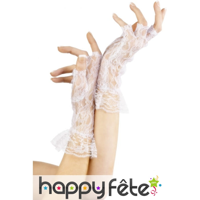 Mitaines dentelles blanches