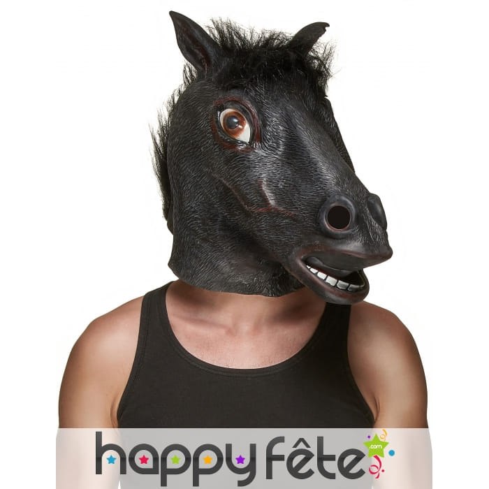 Masque de cheval noir pour adulte