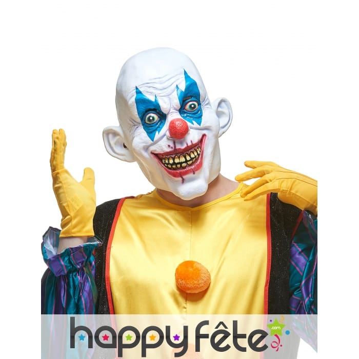 Masque de clown blanc maquillage bleu