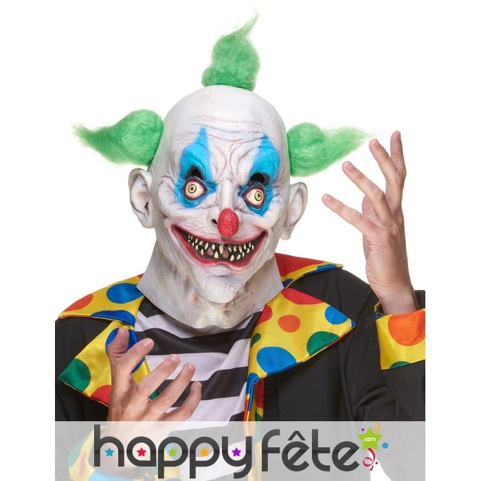 Masque de clown flou avec cheveux verts