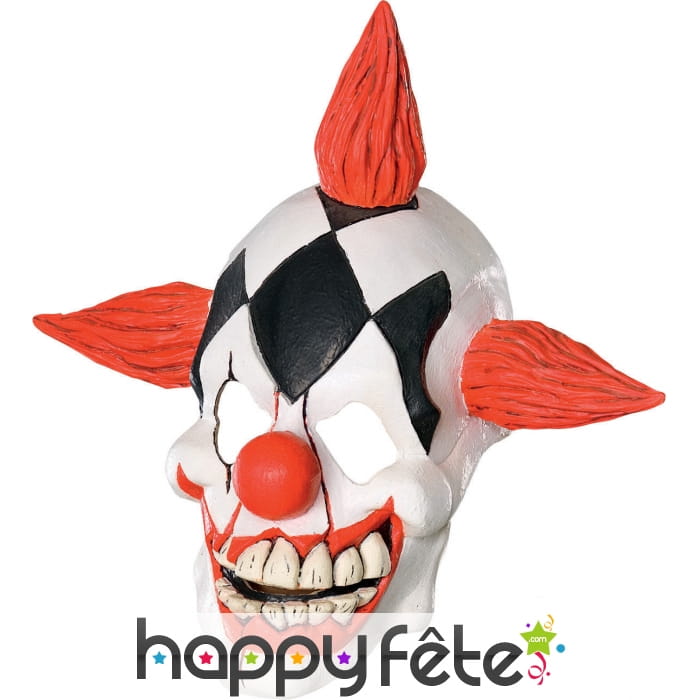 Masque de clown horrible au visage craquelé