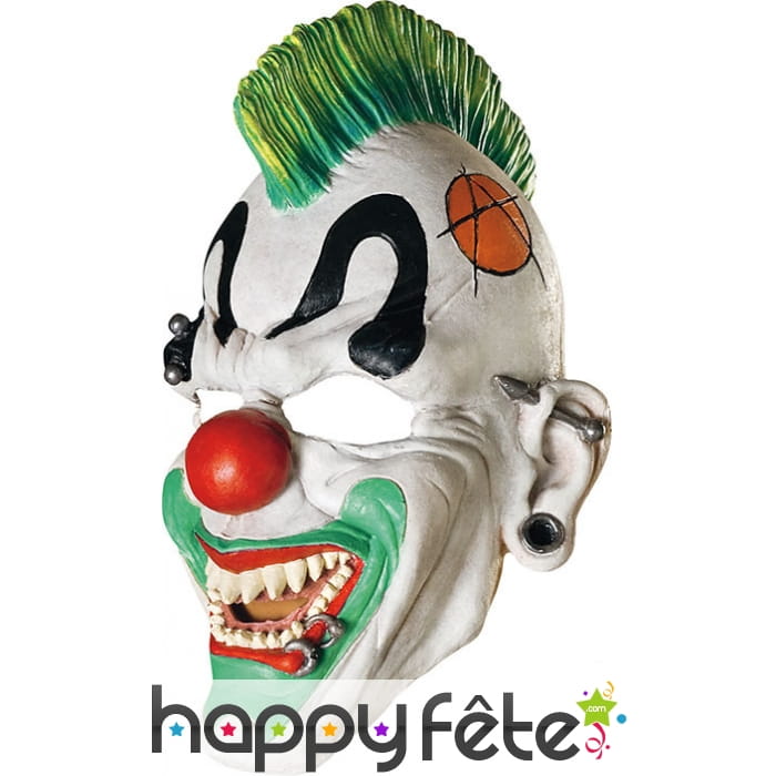 Masque de clown punk blanc et vert