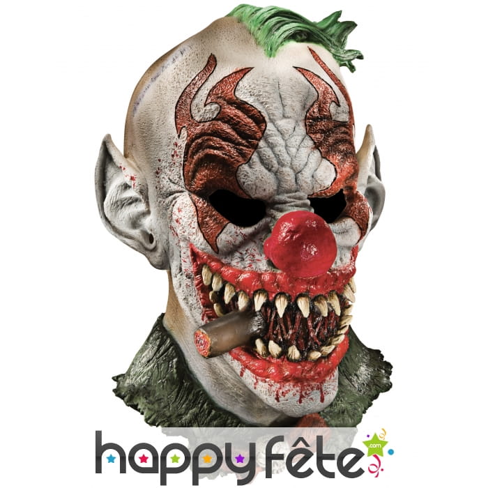 Masque de clown punk terrifiant en latex, Luxe