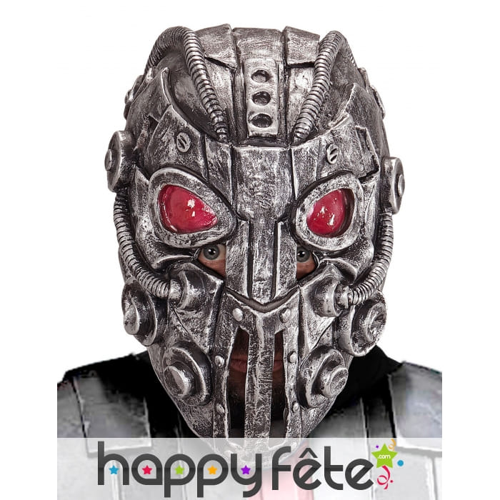 Masque de cyborg aux yeux rouges, intégral