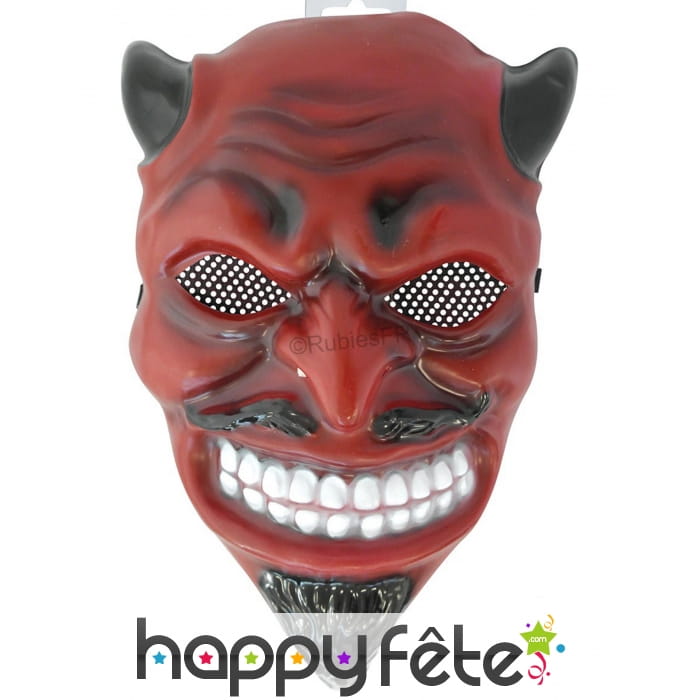 Masque de diable rouge au sourire effrayant