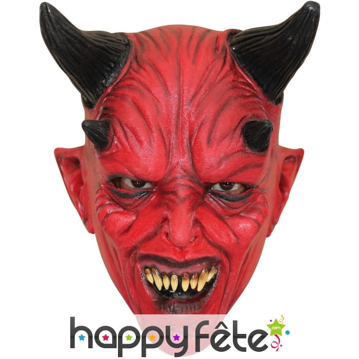 Masque de diable rouge en latex souple