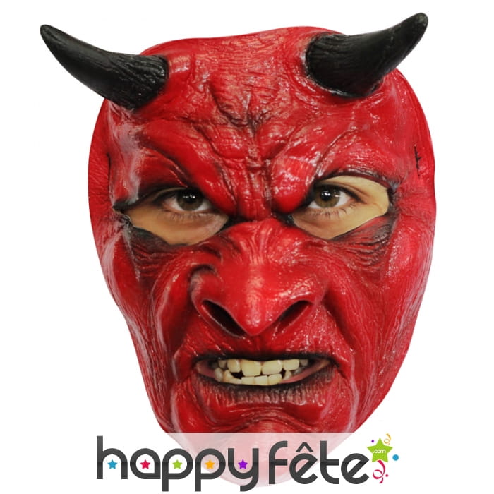 Masque de diable rouge, facial en latex