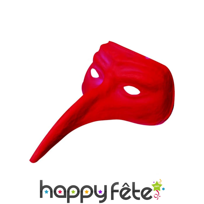 Masque docteur de la peste rouge uni