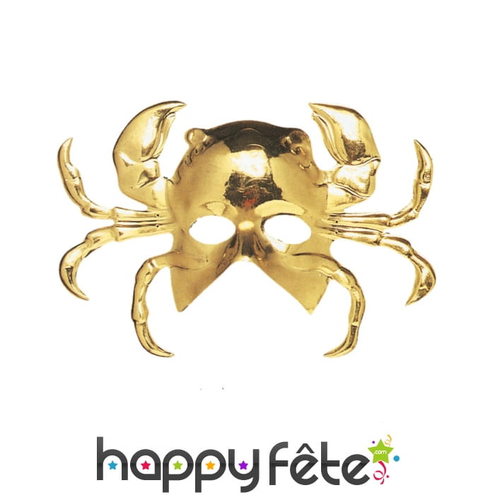 Masque doré en forme de crabe, pour adulte