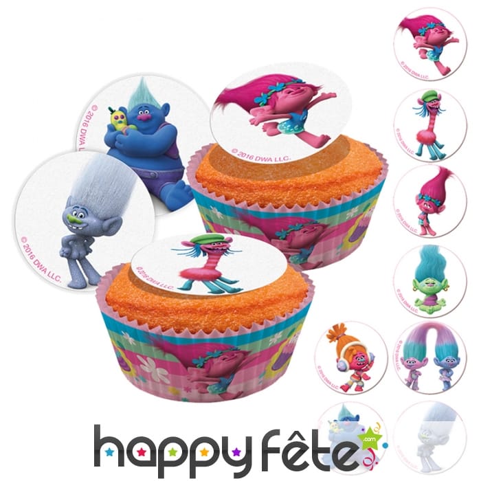 Minis disques en sucre Trolls