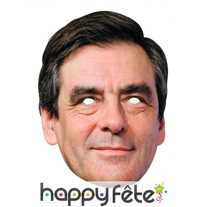 Masque de François Fillon en carton plat