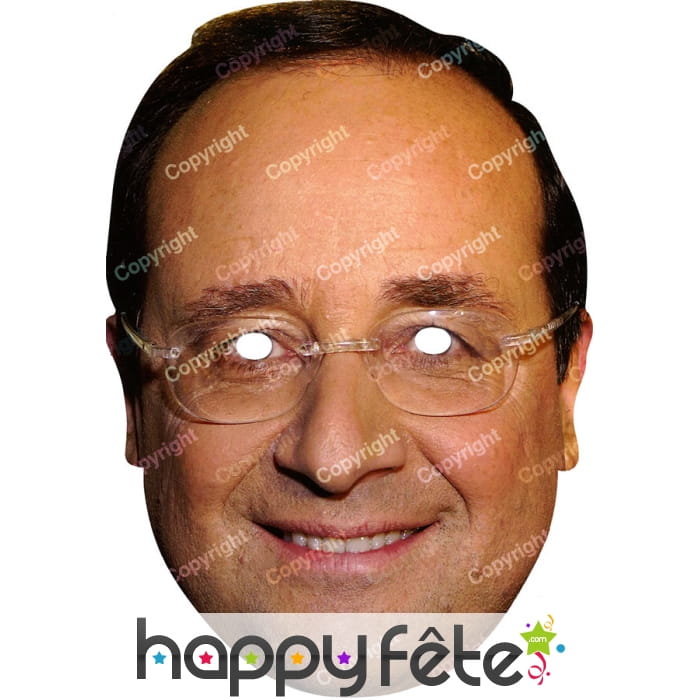 Masque de François Hollande en carton