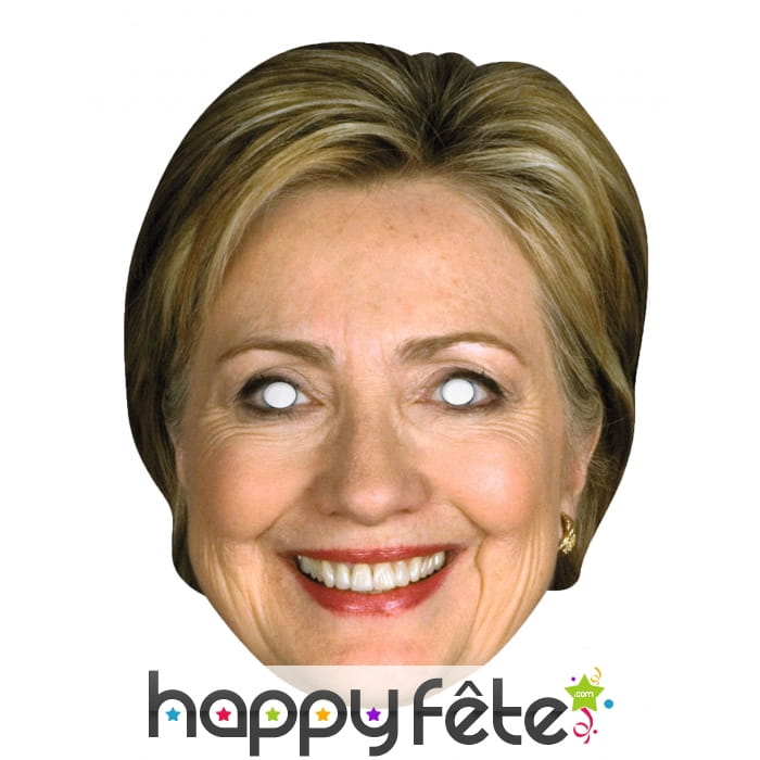 Masque de Hilary Clinton en carton