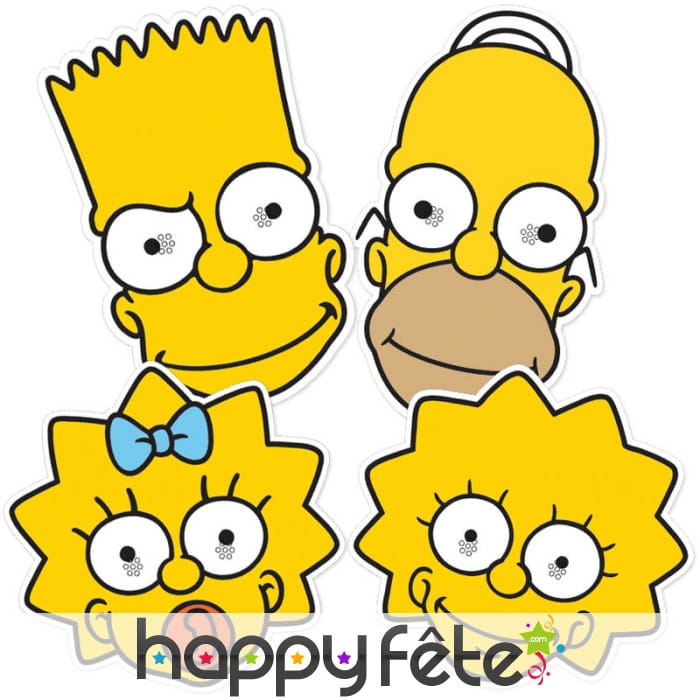 Masques de Homer, Lisa, Maggie et Bart Simpson