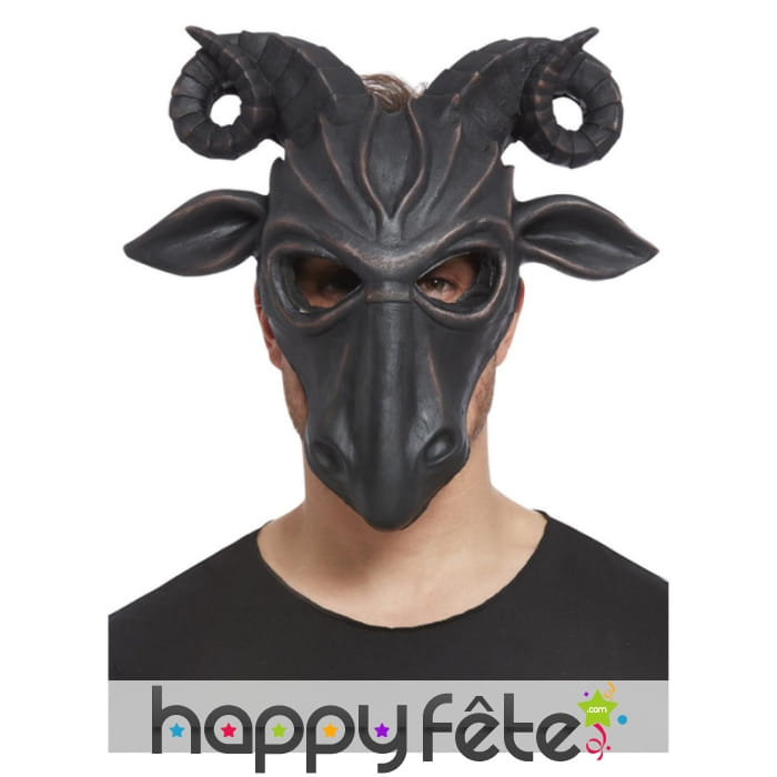 Masque de Krampus noir facial en latex