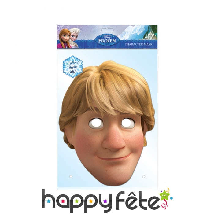 Masque de Kristoff reine des neiges, en carton