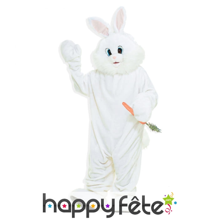 Mascotte de lapin blanc, version luxe