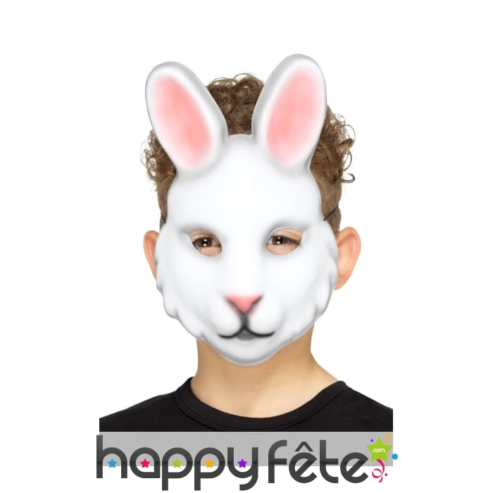 Masque de lapin blanc pour enfant