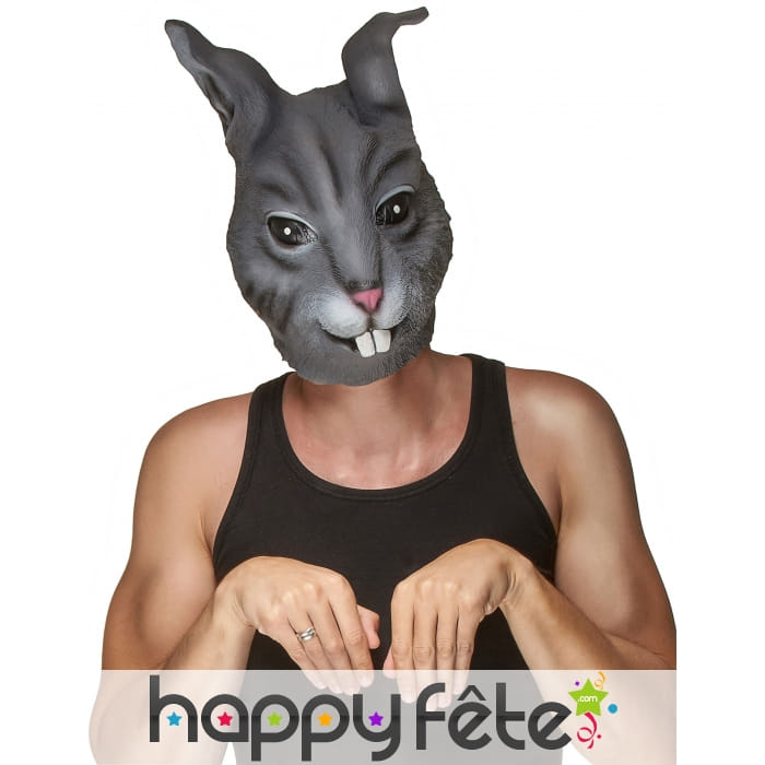 Masque de lapin gris foncé pour adulte