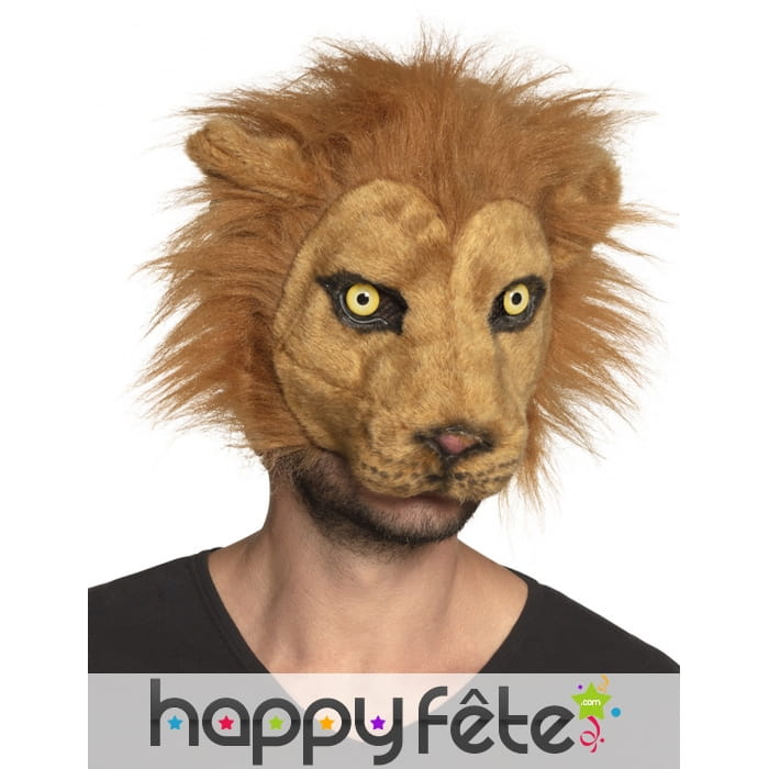 Masque de lion avec pelage pour adulte