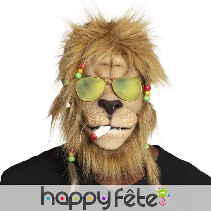 Masque de lion Bob marley intégral pour adulte