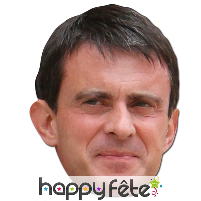 Masque de Manuel Valls en carton plat