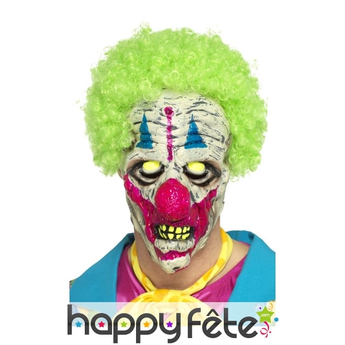 Masque de monstre clown uv réactif