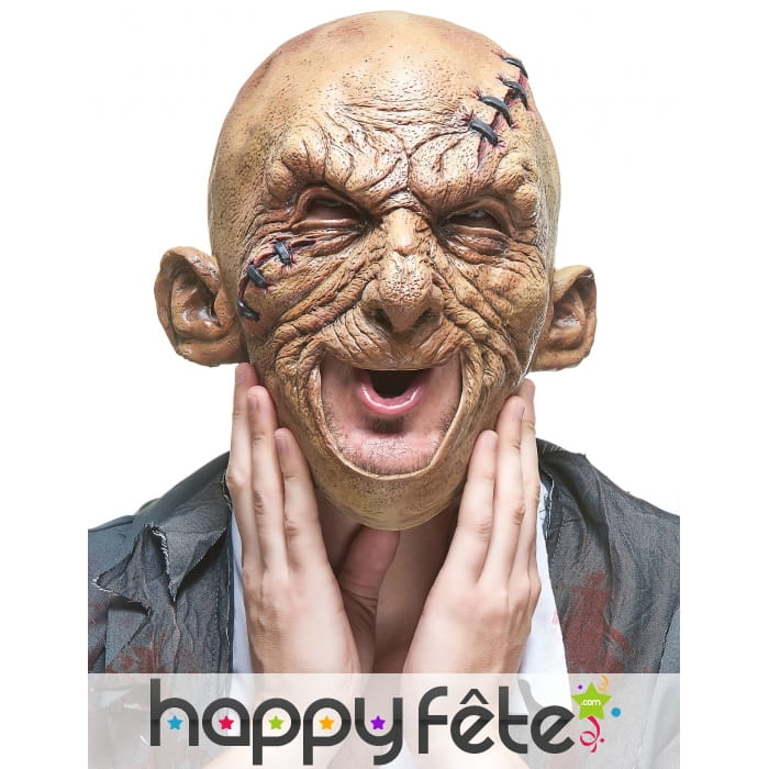 Masque de mort-vivant recousu bouche ajourée