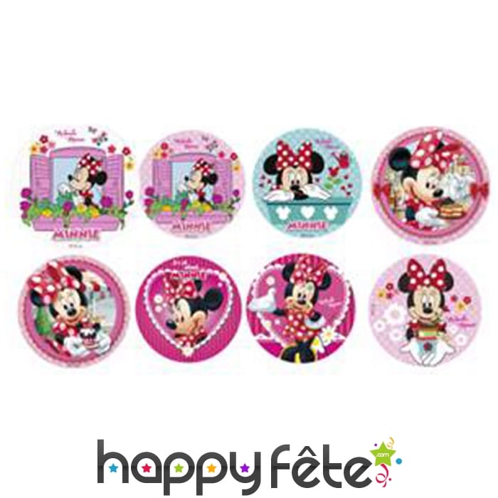 Minis disques Minnie mouse en sucre de 34mm