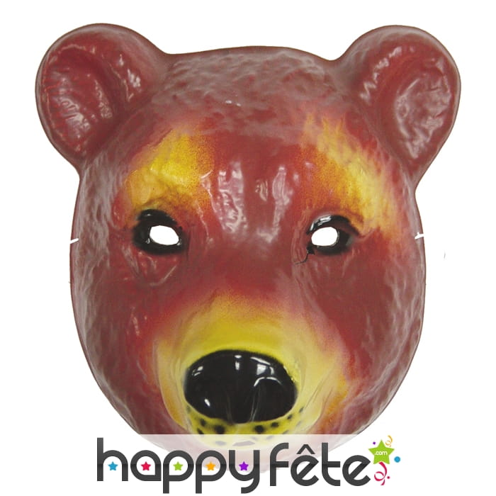Masque d'ours brun en plastique