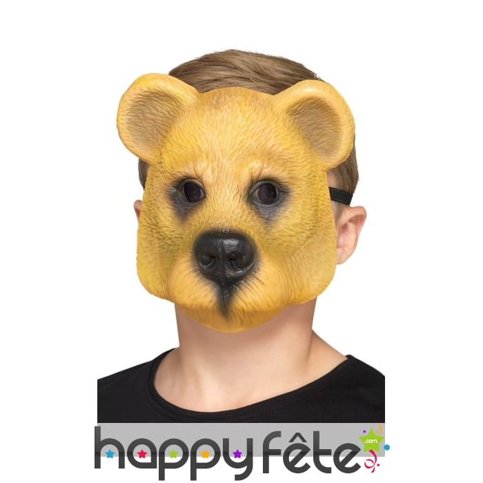 Masque d'ours brun facial pour enfant