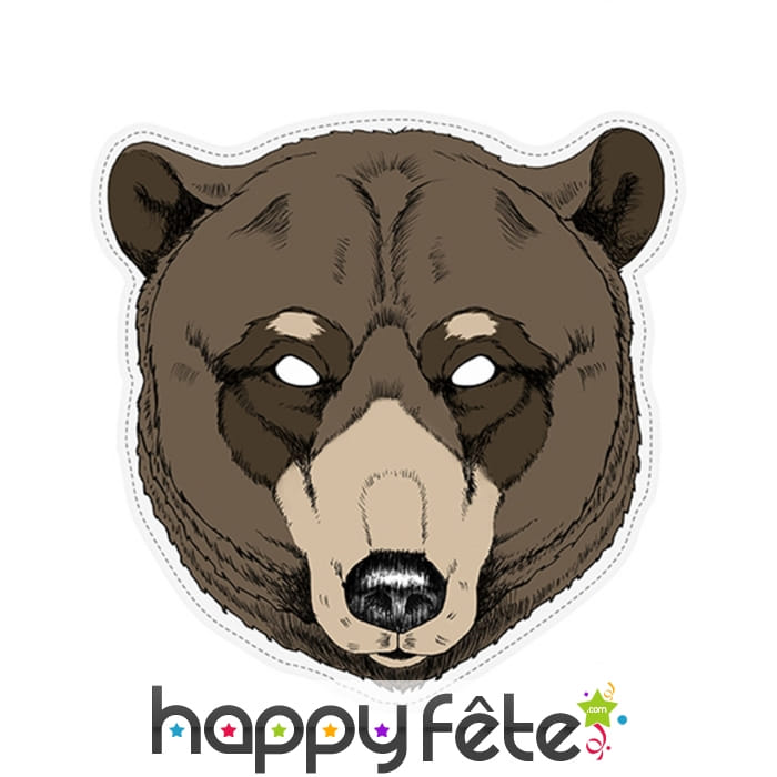 Masque d"ours dessiné en papier