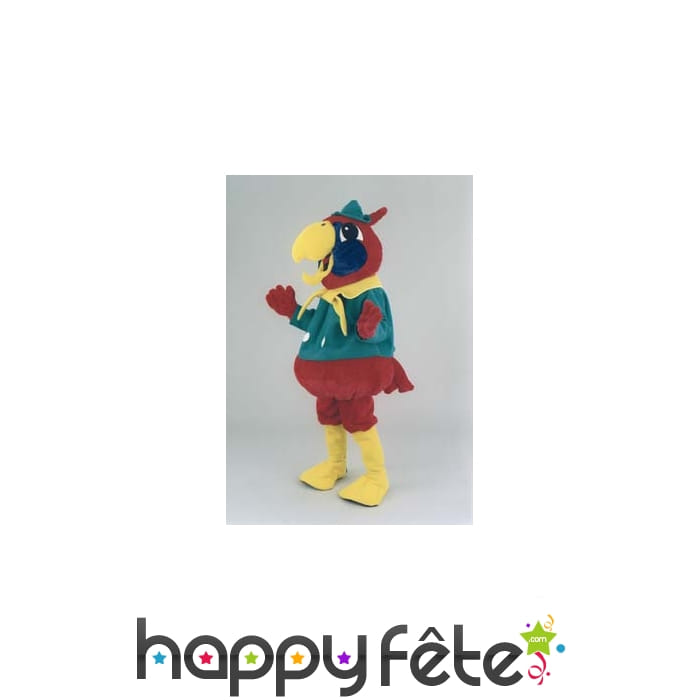 Mascotte de perroquet coloré