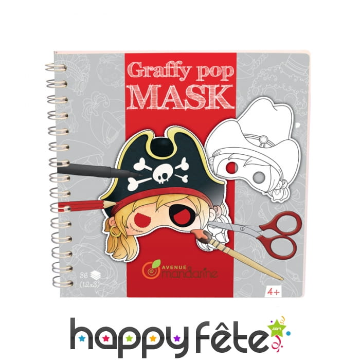 Masque de pirate à peindre, graffy pop