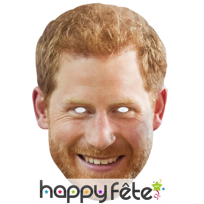 Masque du Prince Harry en carton plat